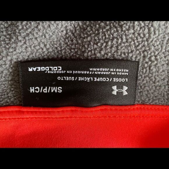 😍2/$20 Under Armour Sz S Grey & Orange Half Zip Coldgear Pullover - Picture 7 of 10